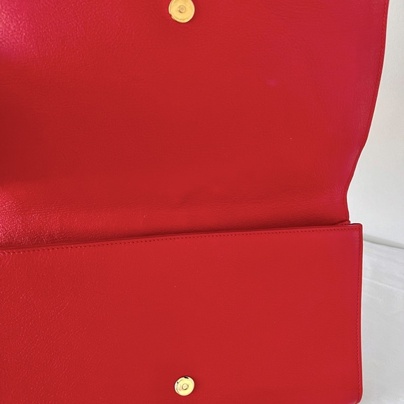 YSL Yves Saint Laurent - Belle Du Jour Red Clutch purse - Picture 9 of 10